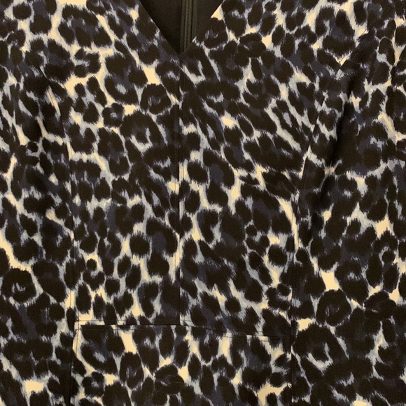 💙REBECCA TAYLOR Blue Lynx Leopard Fit and Flare Dress - Picture 5 of 12